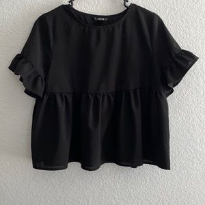 SHEIN Black Peplum Top